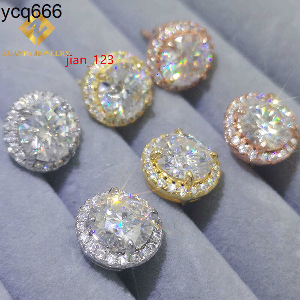 sier sterg Moissanite jewelry hip hop earring VVS GRA iced out moissanite dia stud earrings