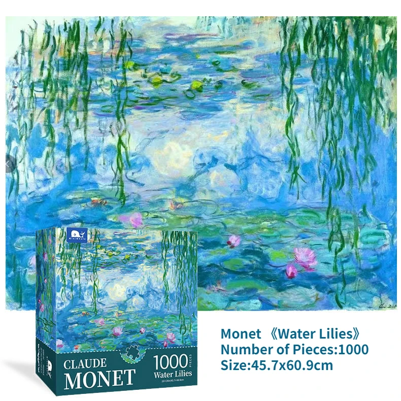 Monet 1000 Pieces Jigsaw Puzzle for Adults Kids Sunflowers Puzzle Toy Family Game Famous World Oil Painting Home Decoration