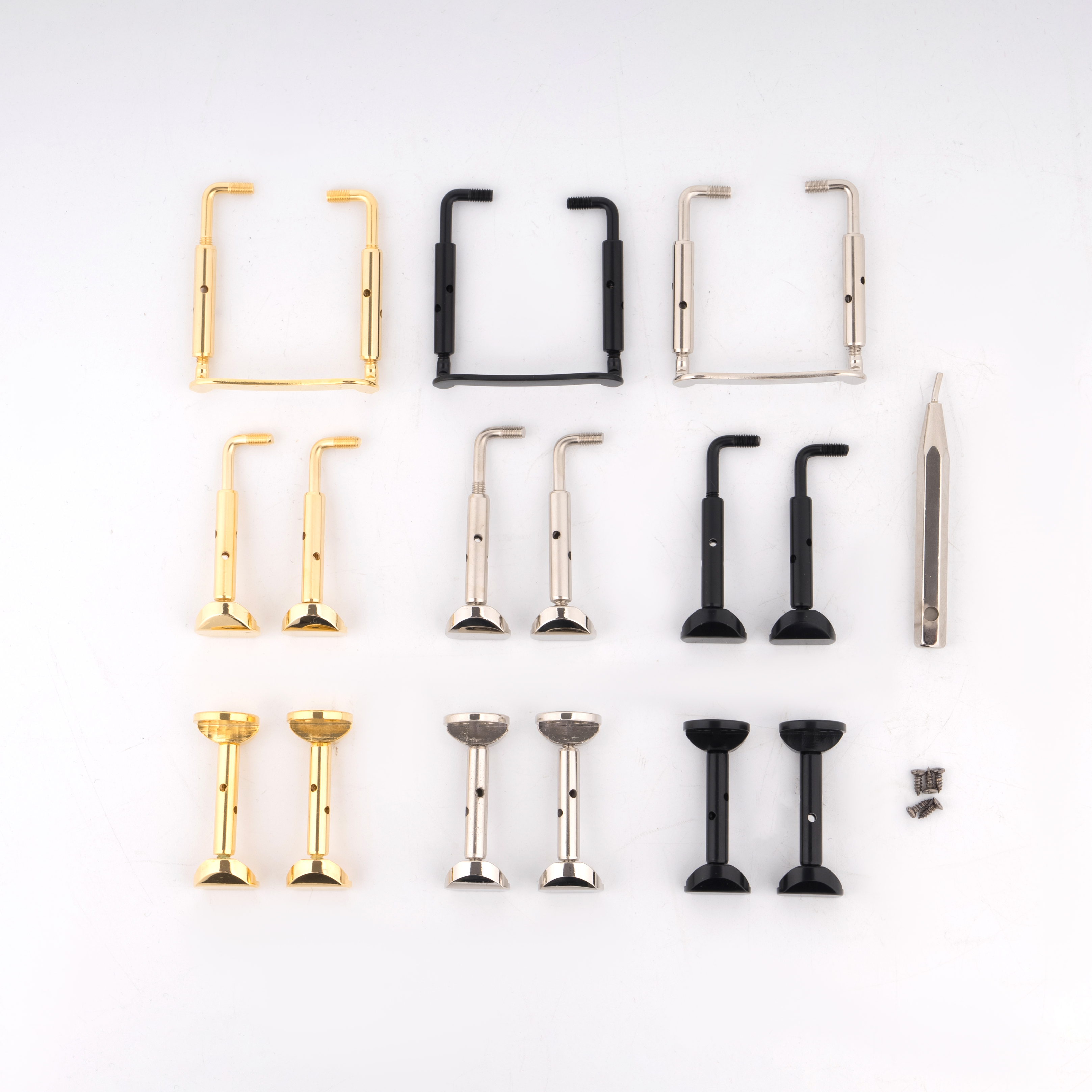 High quality 20 sets Alloy Violin viola Chin rest Clamps Screws 4/4 3/4 1/2 1/4 size violin parts accessories