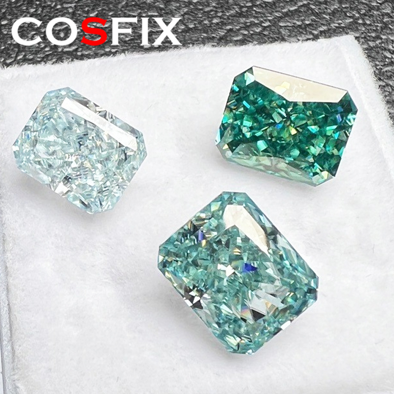 Orignal Color Moissanite Loose Stones 3-6Carat Radiant Moissanite Diamonds Stone Green Ice Flower Cut Moissanite Loose Diamonds