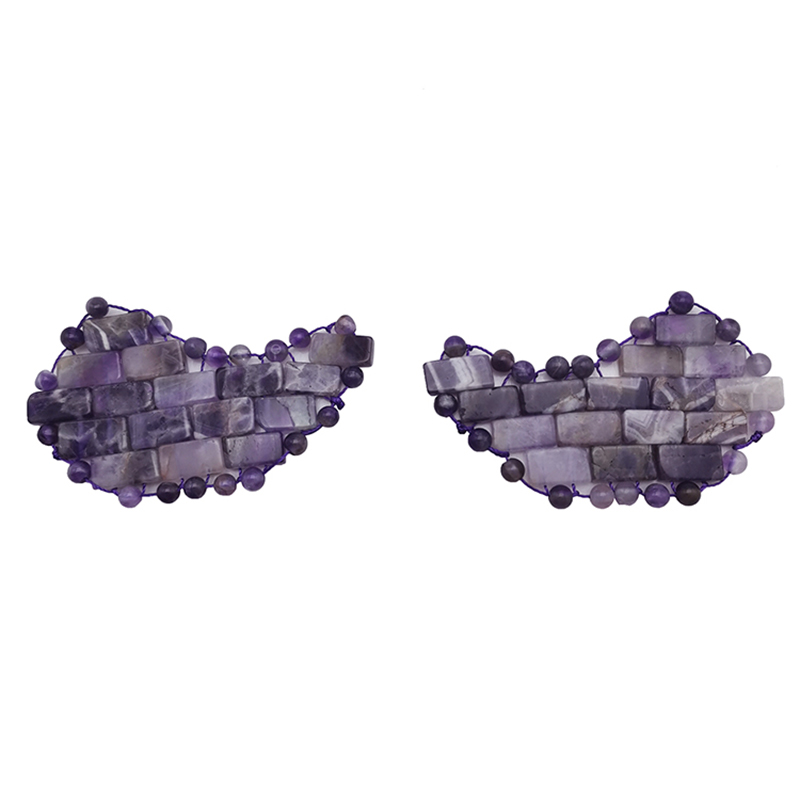 Natural Heart Shape Jade Eye Mask Amethyst Facial Massager Natural Stone for Therapy Sleep Eye Mask Relieve Fatigue Skin Care