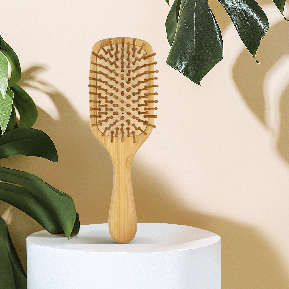 Detangling Hairbrush Bamboo Bristles Detangling Hairbrush Massage Scalp Bamboo Hair Brush for Long Curly Thin Short Dry Hair