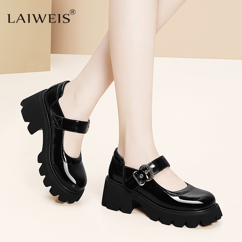 Luxury shoes platform shoes heels mary janes Women Japanese Style Vintage shoes for women College Student Beige Women's shoes