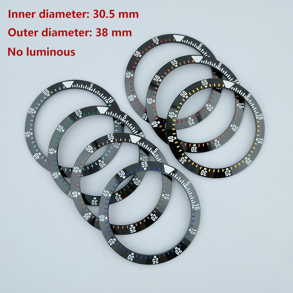 38mm ceramic/aluminium insert bezel watch green/blue luminous bezel is tilted for 40mm SUB case watch accessory repair tool