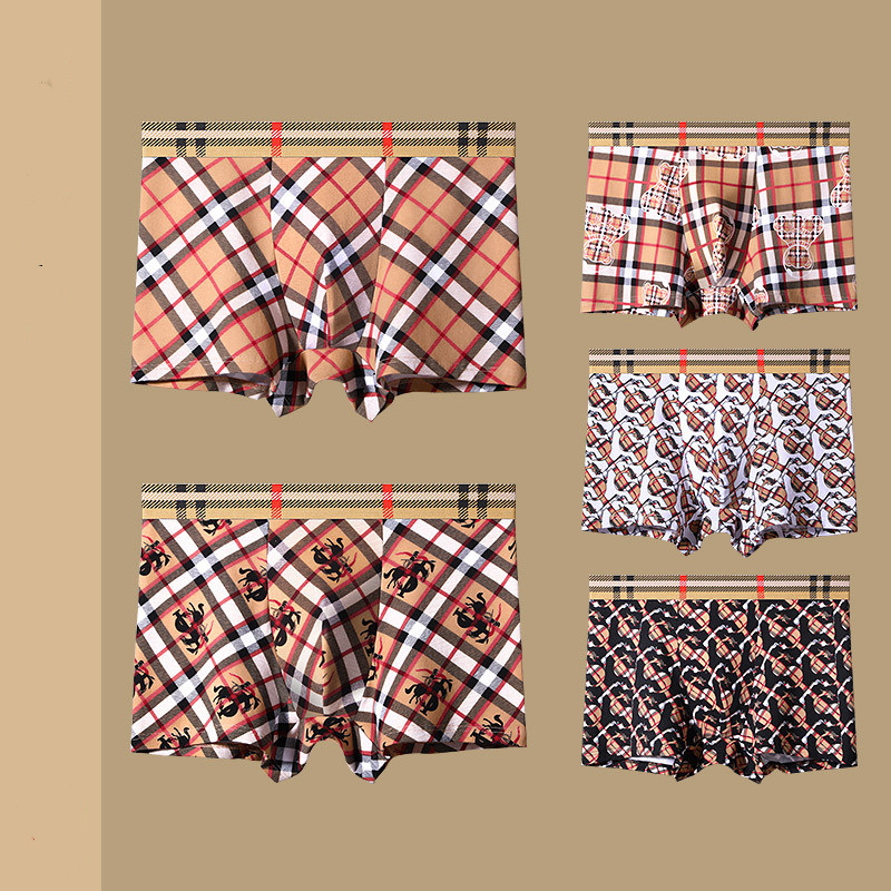 Underpants Men's Brand Underwear Classic retro personalized printed cotton boxer underwear for men
