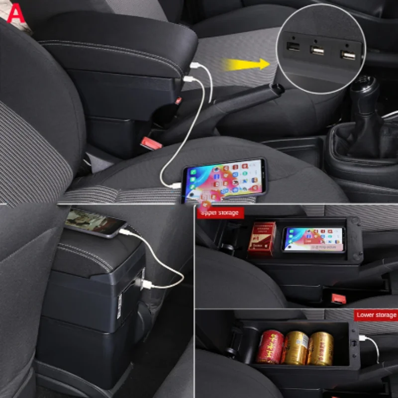 For MAZDA MAZDA 2 Armrest For MAZDA Demio Car Armrest box Retrofit parts Storage box Car Accessories Interior Parts details USB
