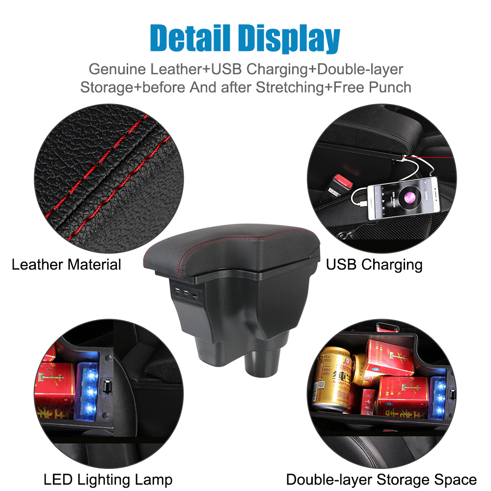Car Armrest For Kia Rio 4 Rio X-line 2017-2021 Arm Rest Box Auto Storage Box Interior details Accessories Retrofit Parts