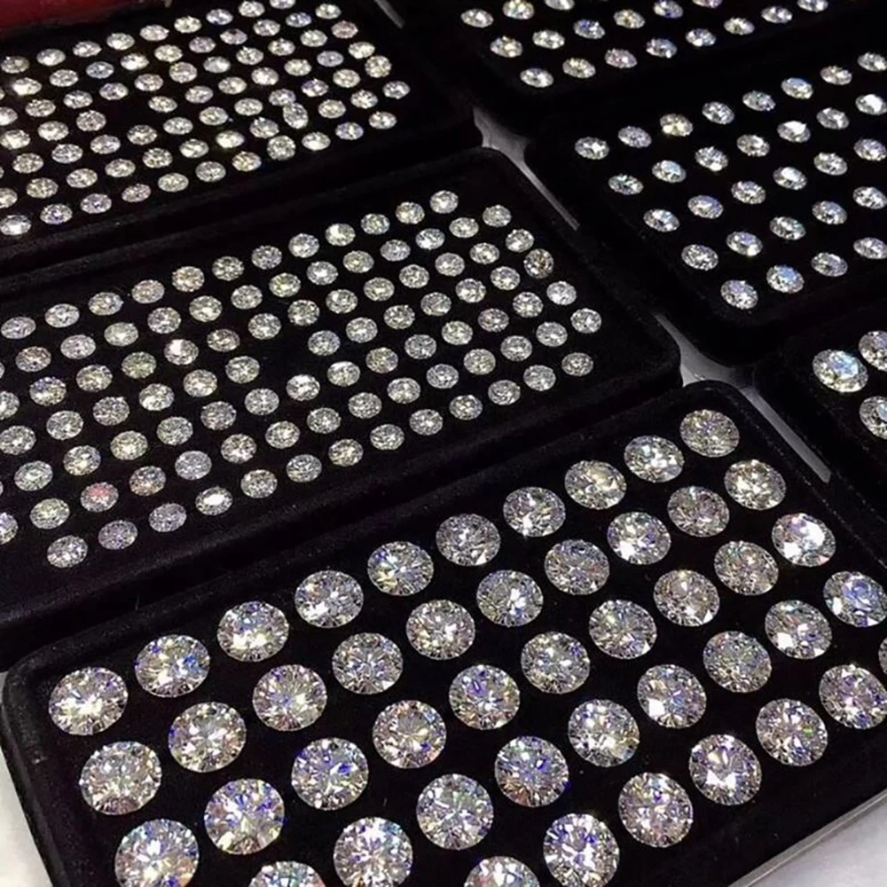 Simple Style 100 Girds Diamond Storage Box Gemstone Jewelry Display Case Show Store Bare Stone Packaging Holder Tray White Black