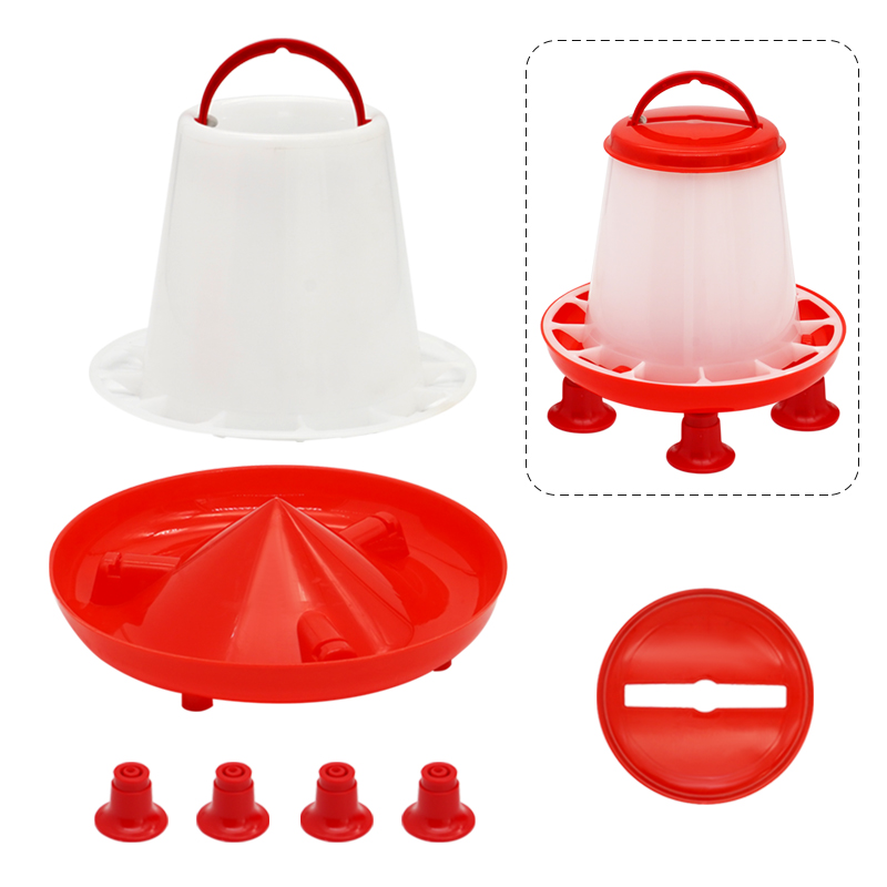 1.5kg Capacity Chicken Feeder Bucket Plastic Poultry Rooster Hen Feeding Device Farm Chicken Equipment Coop Water Supply