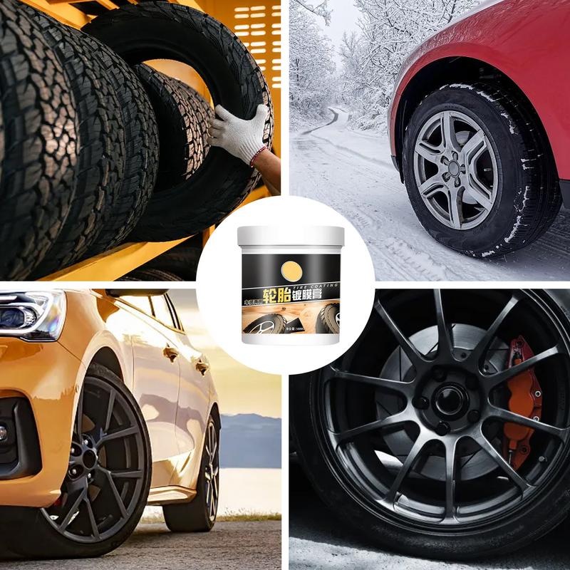Tire Coating Wax Shine Auto Tire Crystal Gloss Paste Black Wax Tire Care Retreading Wax For Trucks SUVs RVs Sedans And Mini Cars