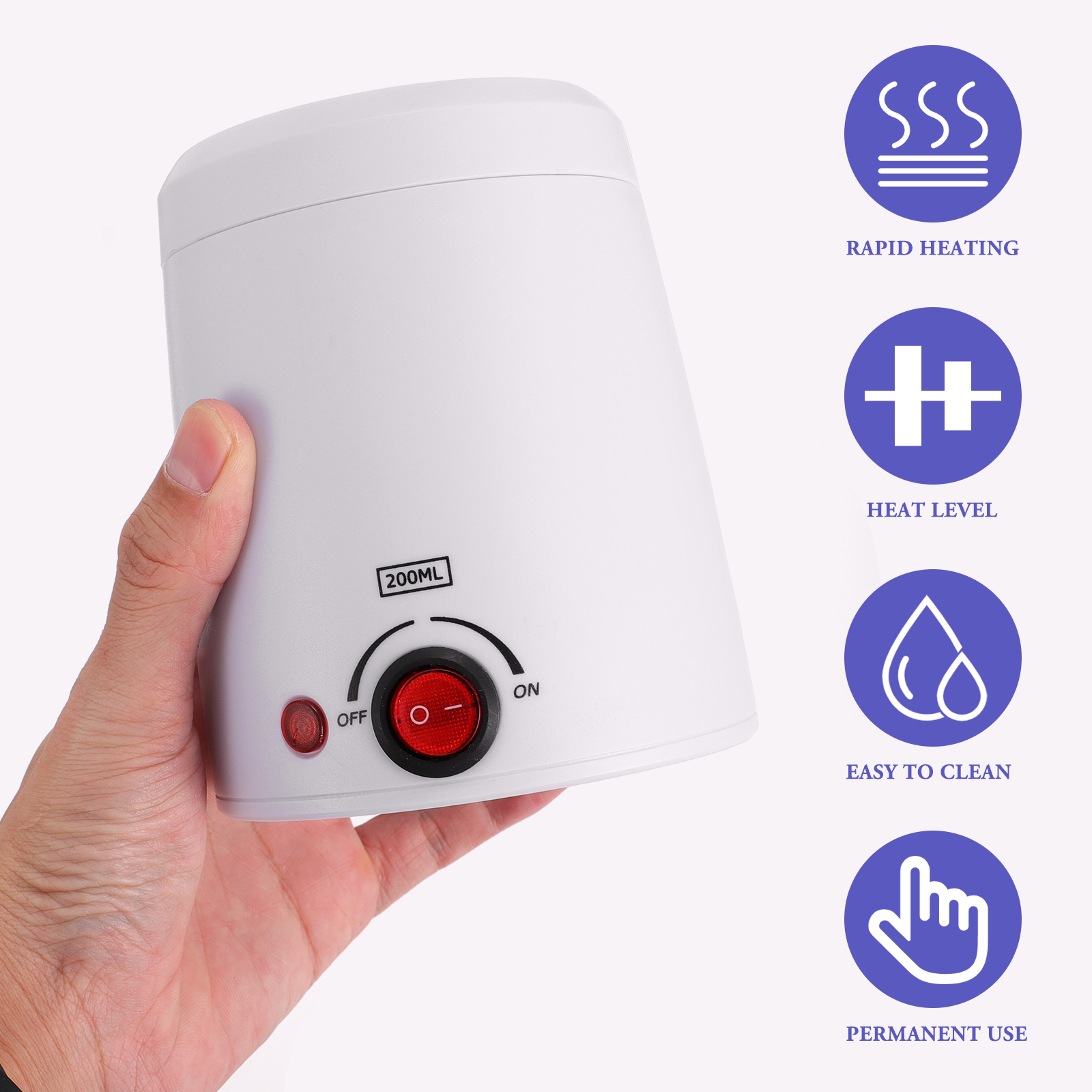Waxing Wax Warmer Hair Removal Electric Hard Wax for Body Legs Underarm Brazilian ( Black )