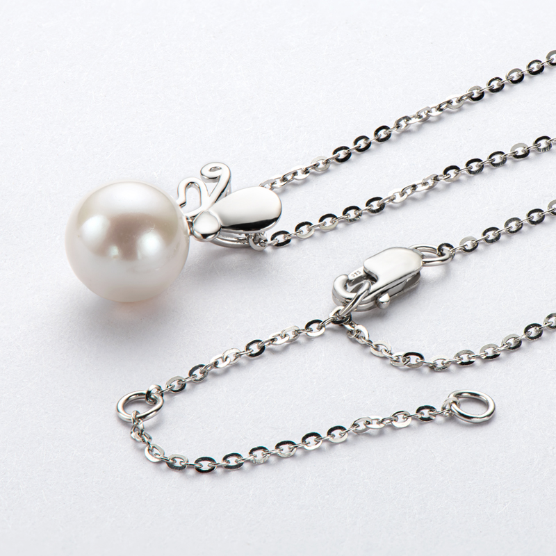 AINUOSHI 925 Silver Original Certified Chain For Women 8-8.5mm Freshwater Pearls Pendant Necklace Birthday Party Jewelry Gift
