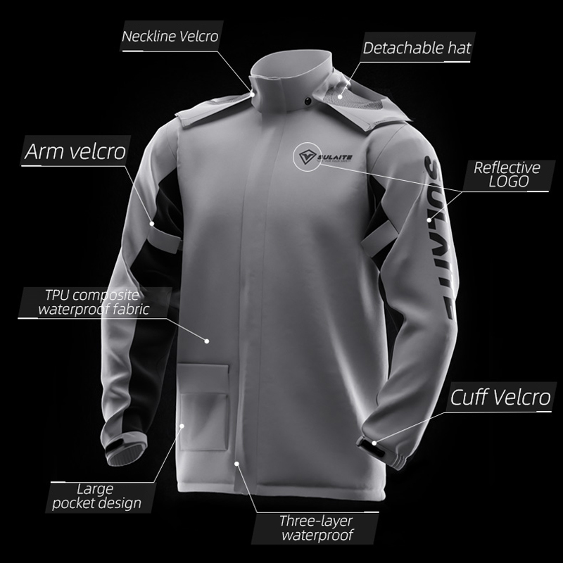 SULAITE Motorcycle Raincoat Suit Men Outdoor Waterproof Rainwear Shoes Cover Ultrathin Rain Coat Cycling Fishing Climbing Jacket