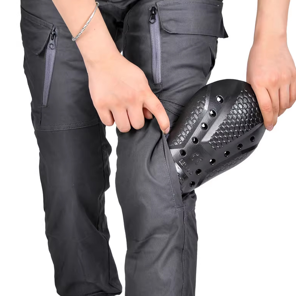 Motorcycle Riding Protective Pants for Women with 4 X CE Armor High Waisted Retro Cargo Pant Breathable Motorbike Trousers