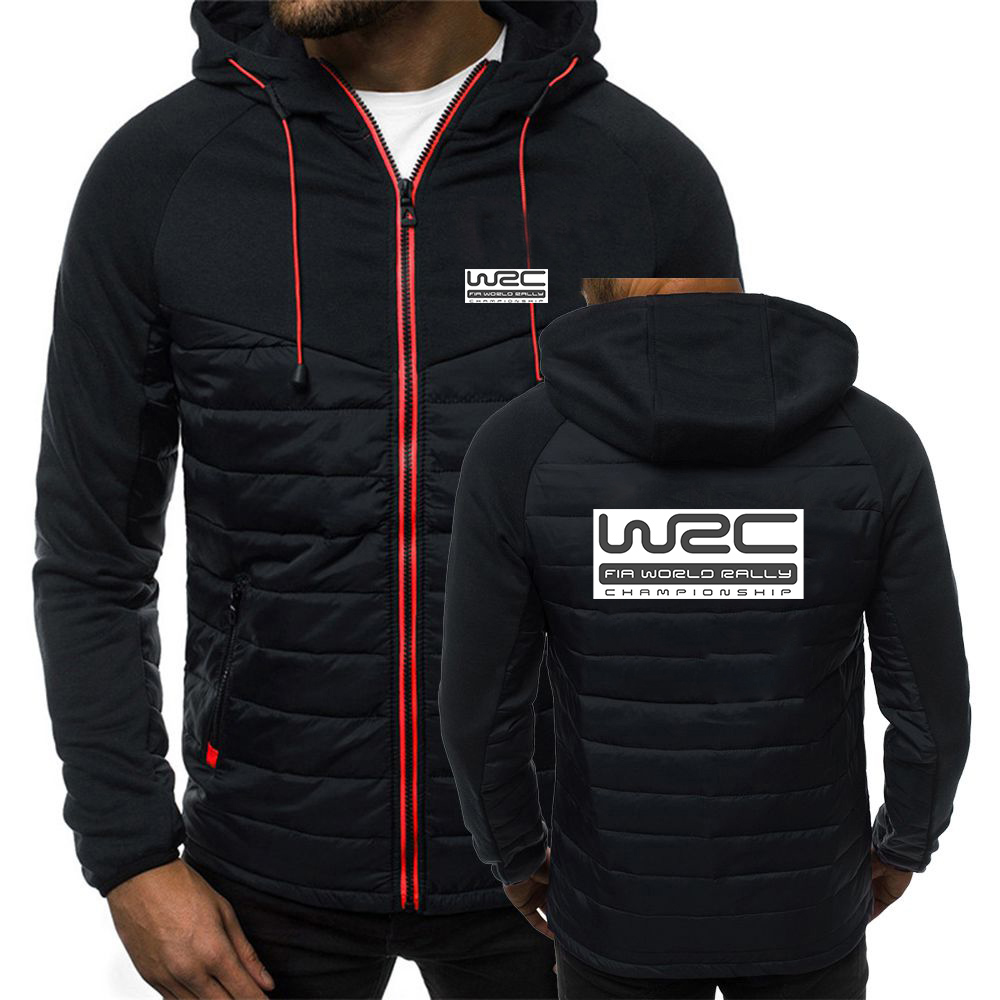 World Rally Championship WRC Men's New Autumn and Winter Patchwork Designe Printing Seven-color Cotton-padded Jacket Hooded Coat