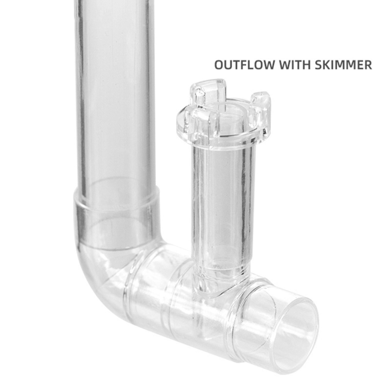 Plastic Aquarium Skimmer Clear Pipe Spin Surface Inflows Outflows Filter for Fish Aquarium Cleaning Accessories