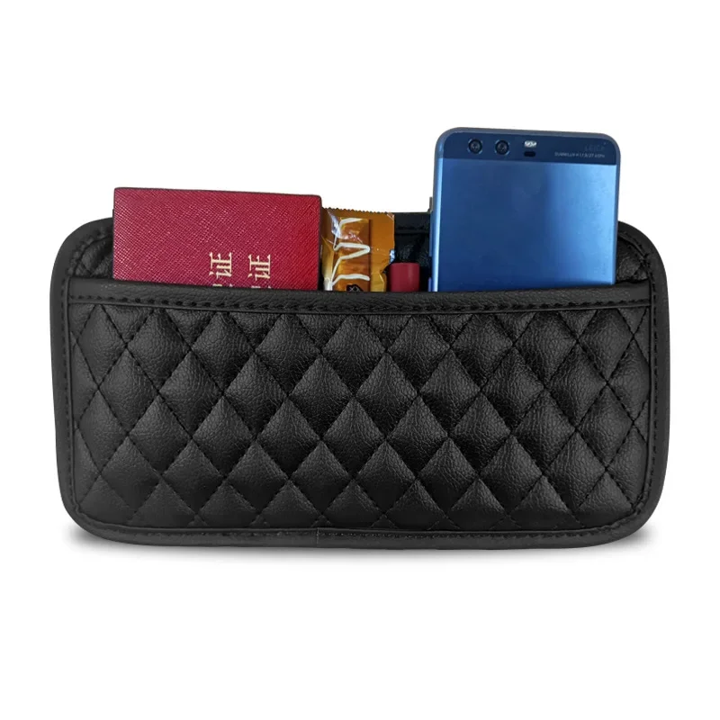 PU Leather Car Storage Pocket Seat Back/Door/Center Console Organizer for Small Stuff Car Storage Bag Universal for All Vehicles