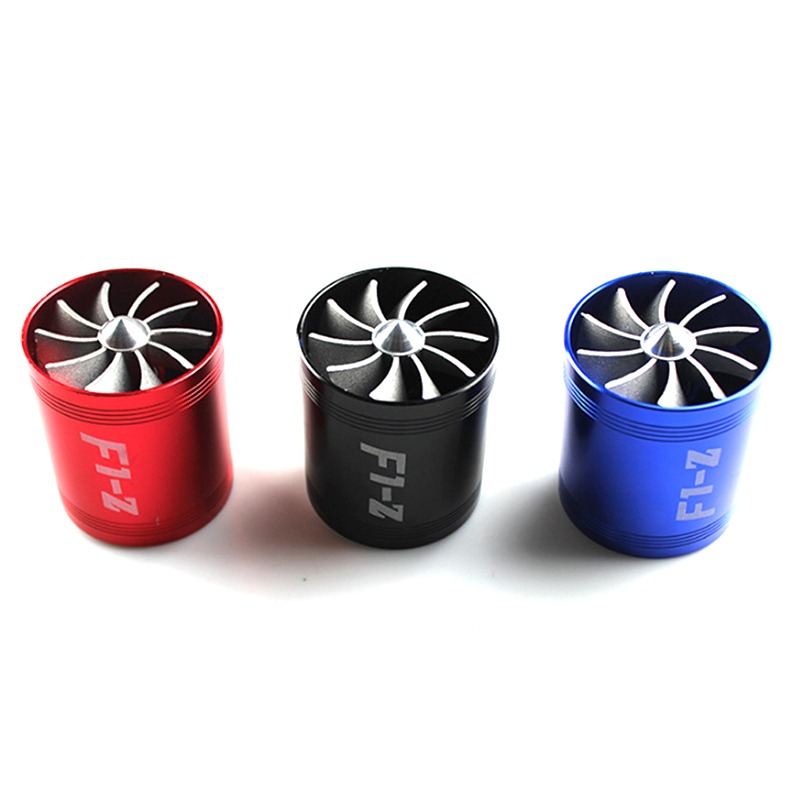 Car Turbine Supercharger Turbo Charger Single Double Air Filter Intake Fan Fuel Gas Saver Kit Auto Replacement Part