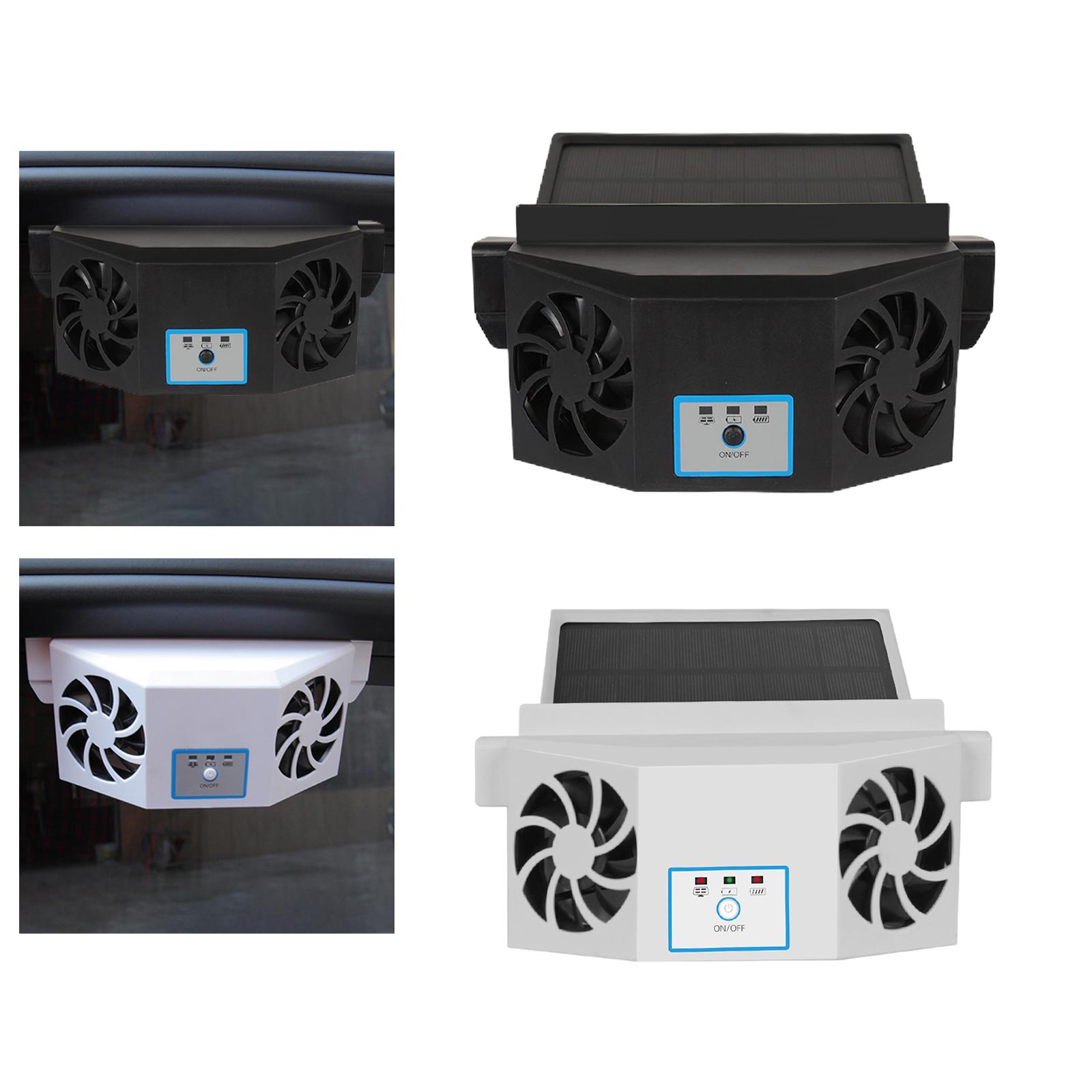 Car Exhaust Fan Solar/USB Dual Charging Car Ventilator Energy Saving Premium