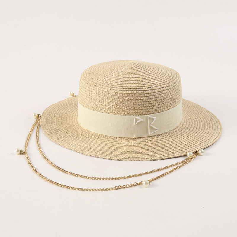 Women Snapbacks Designer Pearl Wide Brim For Travel Straw Hats Sun Protection Caps