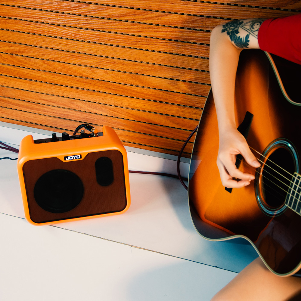 Acoustic Guitar Audio Amplifier Musical Instrument Accessories Rechargeable AMP Speaker Stereo Supports Volume Tone Adjustment