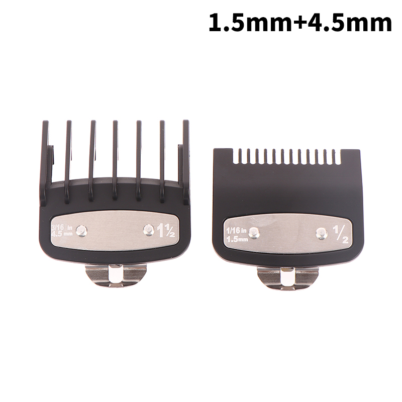 2Pcs Hair Clipper Guide Comb Cutting Limit Combs Standard Guards Attach Parts Electric Clippers Accessories 1.5mm + 4.5mm