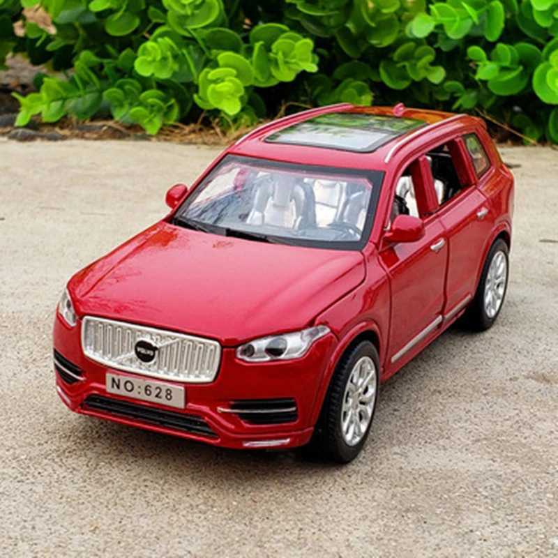 Diecast Model Cars 1 32 VOLVOs XC90 SUV Alloy Car Model Diecast Toy Metal Vehicles Car Model Collection Simulation Sound and Light Childrens Gift