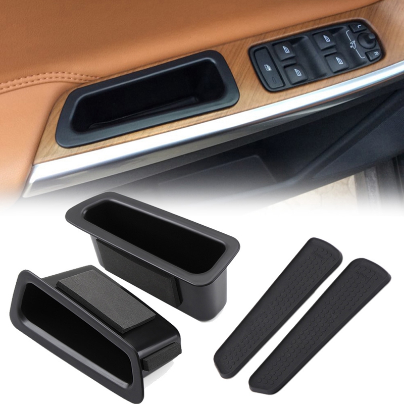 For XC60 2010-2017 Car Front Door Armrest Storage Box Container Holder Stowing Tidying Storage Boxes