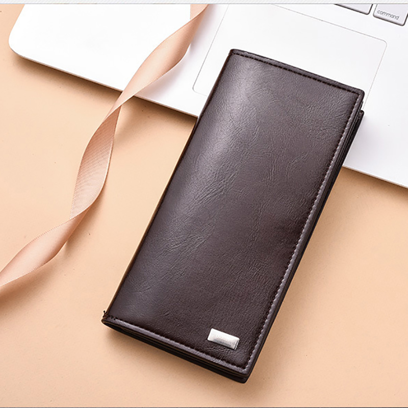 Men's PU Leather Long Wallet Practical Slim Money Clip Soft Leather Card And Driver License Holder Pocket 2023 New