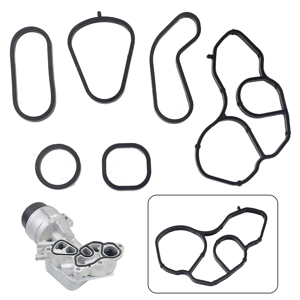 6pcs/set Oil Filter Cooler Housing Gasket Seals For MINI For COOPER S R56-R60 R61 2007-2016 Rubber Oil Filters Accessories