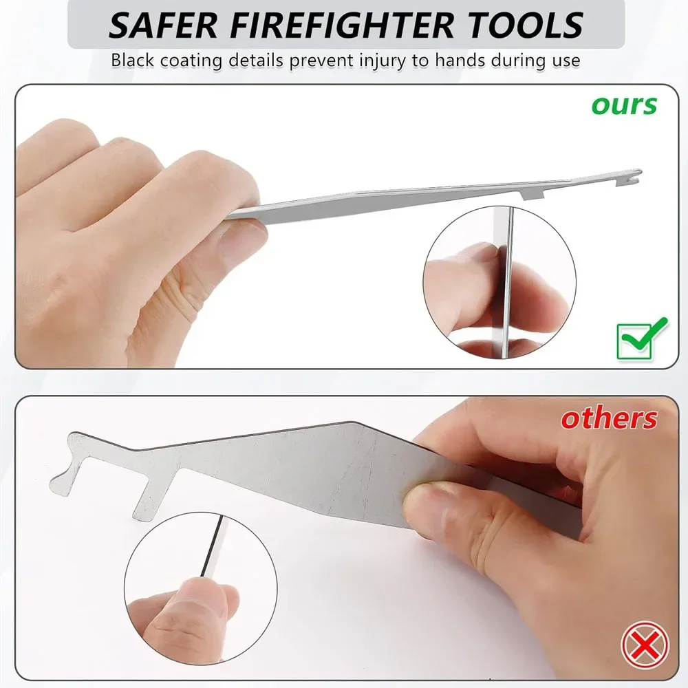 Firefighter Tools Spring Steel Multi-Purpose Lever Tool Durable Spring Steel Hand Tool with 5cm Scale Silver Hand Crowbar Tool