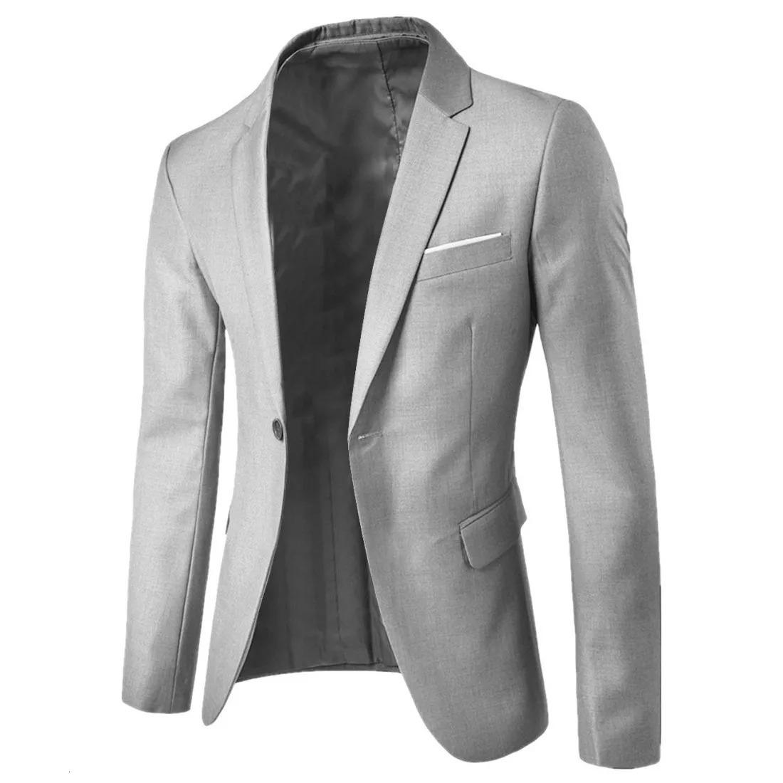 Mens Single-breasted Solid Color Large Size European and American Style Fashion Suit Mens Color Casual Small Blazer Jacket 240518