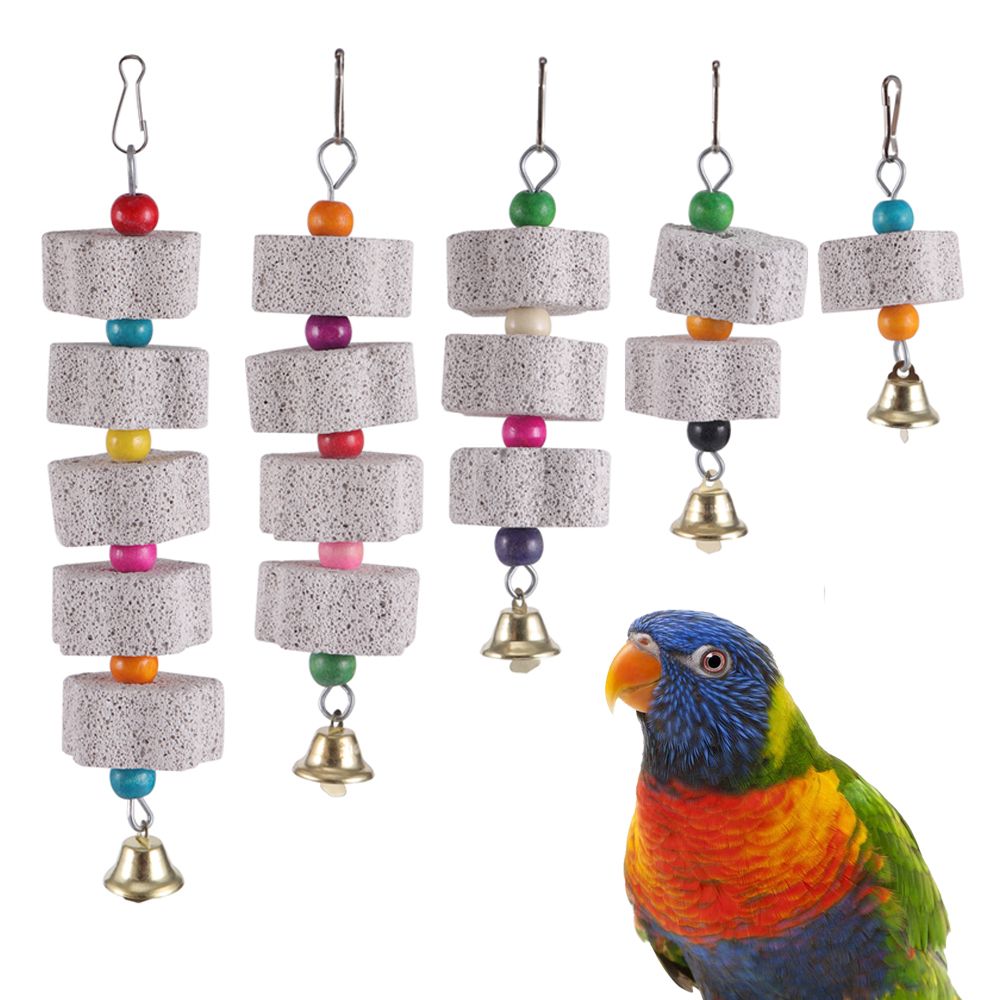 Flower Shape Pet Supplies Tearing Hanging Block Chewing Mineral Parrot Grinding Stone Bird Chew Toy