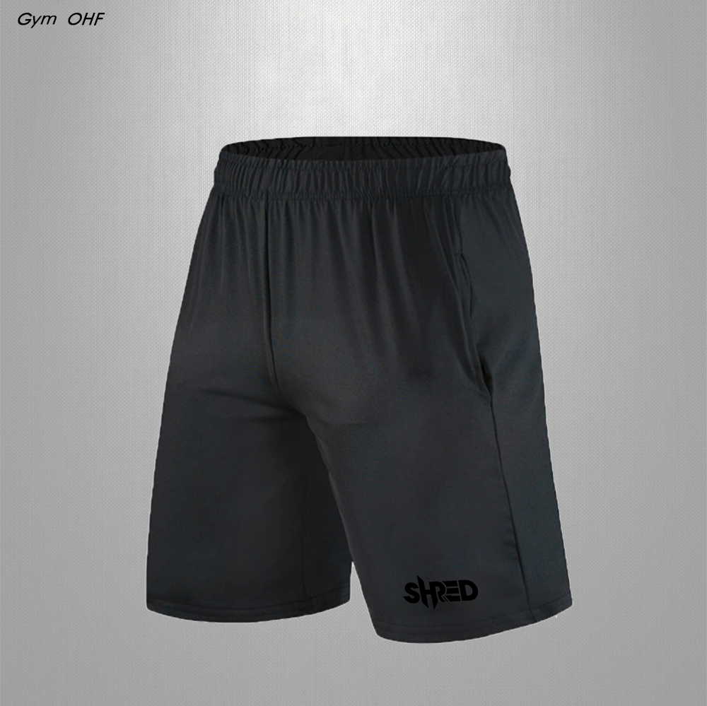 Men's Running Shorts Black Sports Shorts Summer Breathable Quick Drying Capris With Pockets Casual Loose Shorts