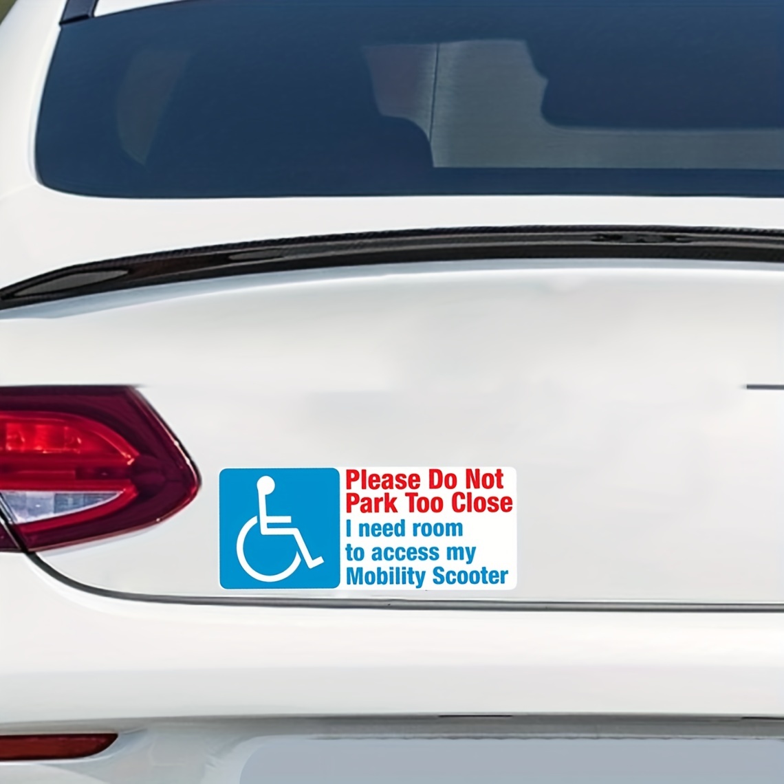 Do Not Park Too Close Mobility Scooter Stickers Disabled Wheelchair Blue Badge Vinyl Decal For Car Outdoor Window