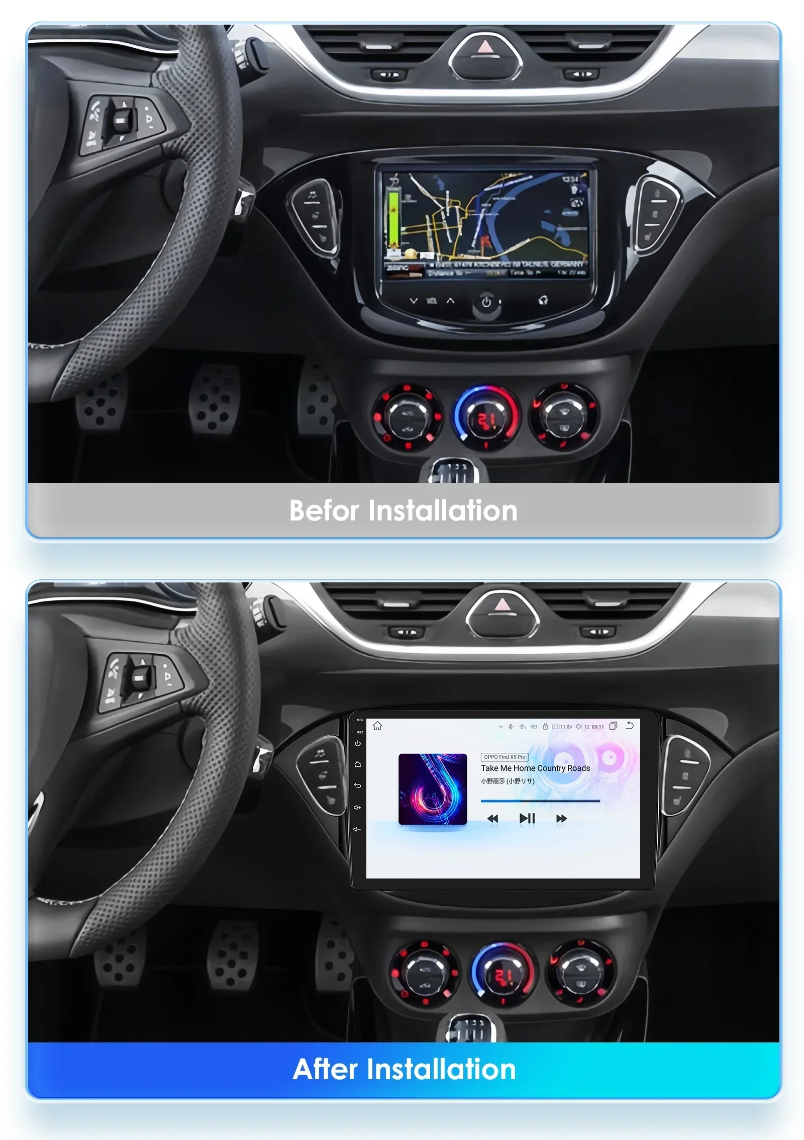 OSSURET Android Car Radio for Corsa E 2015 -2019 for Opel Adam 2013 -2016 Stereo Car Multimedia Players CarPlay Touch Screen