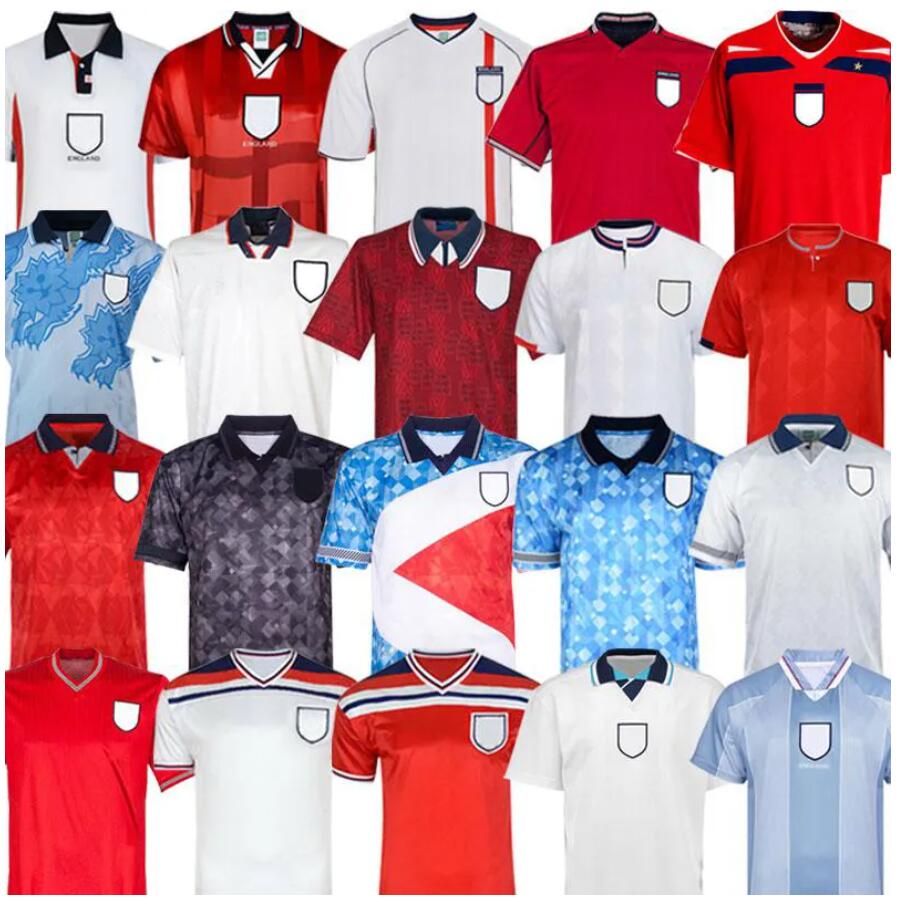 Retro 1982 1994 1998 2002 1996 2008 89 EnGlAND Men soccer jerseys Blackout kit Lampard GASCOIGNE OWEN GERRARD football shirt BARNES 1990 mash up FOWLER ROBSON SCHOLES