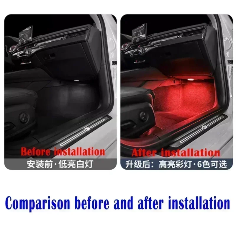 LED Car Footwell Lamp Atmosphere Light Interior Accessories For Skoda Octavia Rapid Karoq Kodiaq Superb 2015--2022