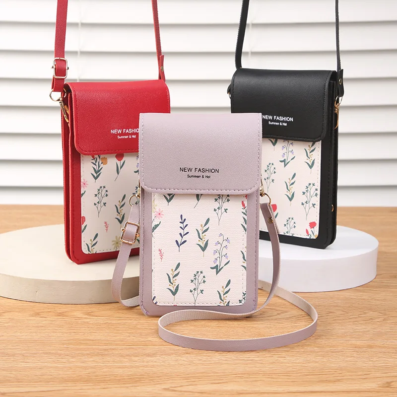 New Touchable Screen Phone Bag Girls One Shoulder Crossbody Small Bag Small Mini Printed Women's Backpack Charging Hole