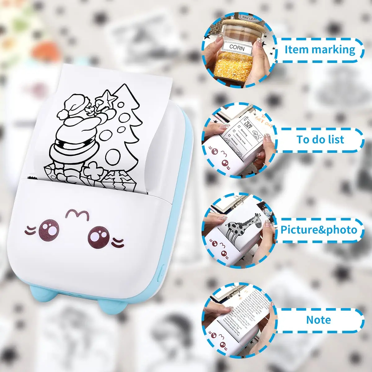 Mini HD Thermal ddmysmile Paper Labels Sticker Colors Photo Papers 56Mm Rolls For Peripage Paperang Meow Phomemo Niimbot Portable Printer Smile