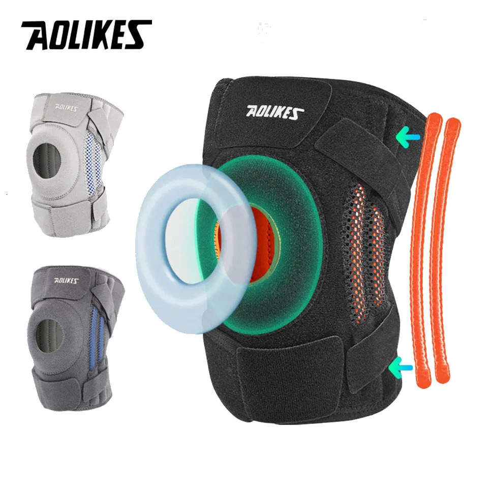 AOLIKES 1PCS Knee Brace with Side Stabilizers Patella Gel Pads for Pain Support and fast recovery men women 240522