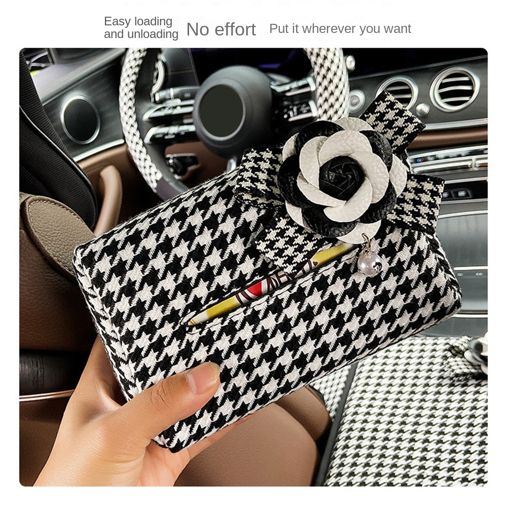 Sunflower Car Tissue Box Creative Car Tissue Hanging Paper Box Auto Interior Backseat Tissue Case Storage Bag Decoration