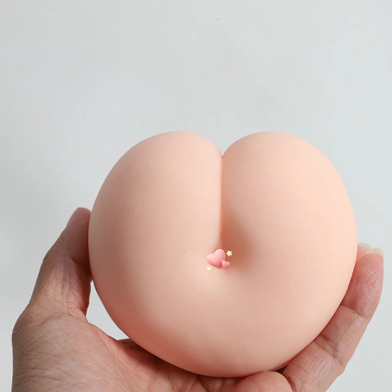 Juicy Peach Soft Decompression Squeeze Release Ball Tool Simulation Silicone Toy Handmade Gift Fidget 240514