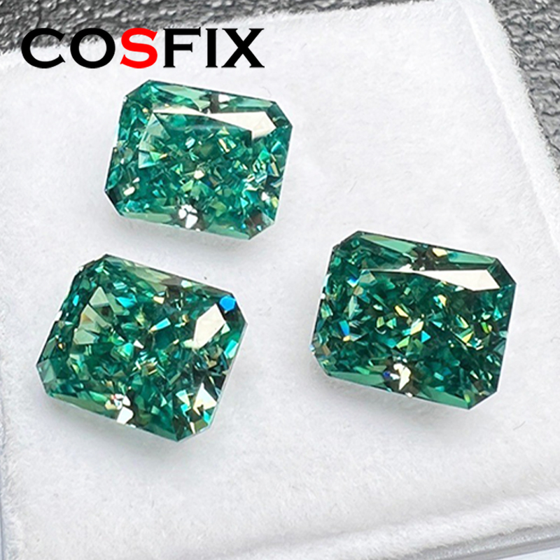 Orignal Color Moissanite Loose Stones 3-6Carat Radiant Moissanite Diamonds Stone Green Ice Flower Cut Moissanite Loose Diamonds