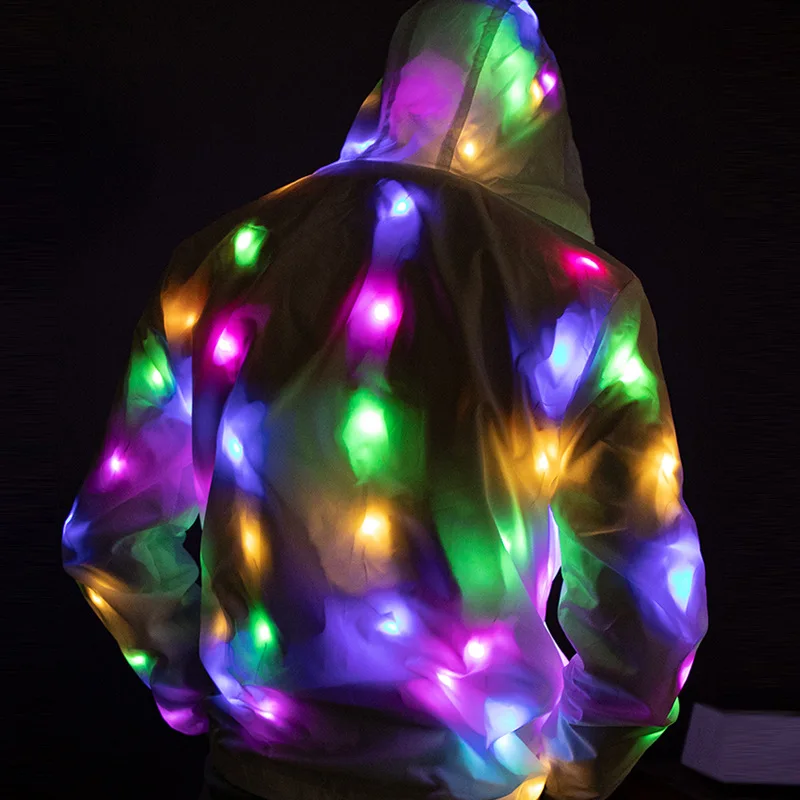 Light Up Rave Jacket Adult Kids Dance performance Fancy Dress Flash LED Lighs Waterproof Clothes cool night running props 0522
