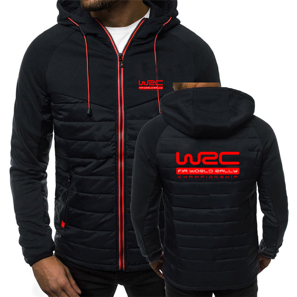 World Rally Championship WRC Men's New Autumn and Winter Patchwork Designe Printing Seven-color Cotton-padded Jacket Hooded Coat