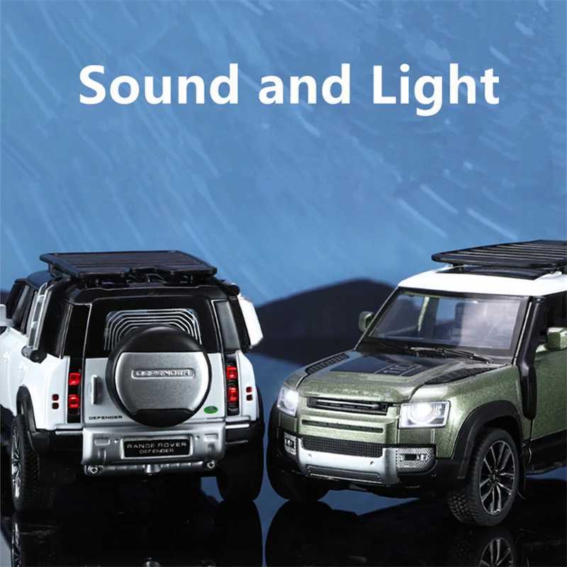 Free shipping Cars New 1/24 Range Rover Defender Alloy Diecast Metal Off-road Vehicles Car Model Silation Sound and Light Kids Toy Gift