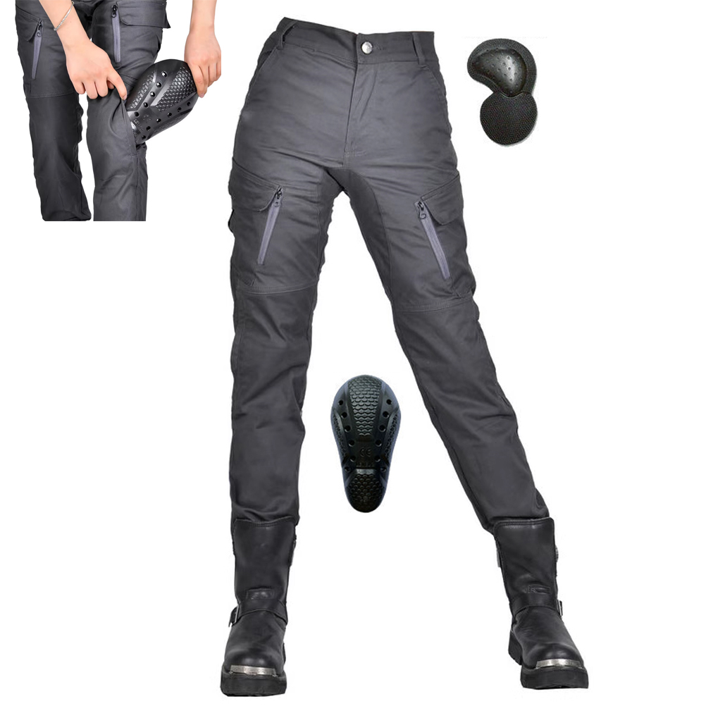 Motorcycle Riding Protective Pants for Women with 4 X CE Armor High Waisted Retro Cargo Pant Breathable Motorbike Trousers