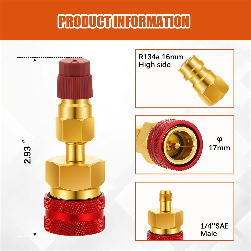 Adapter Quick Fitting Coupler for R1234YF To R134A High Low Side Adapter Fitting Connector Car Airconditioning Fitting Tool