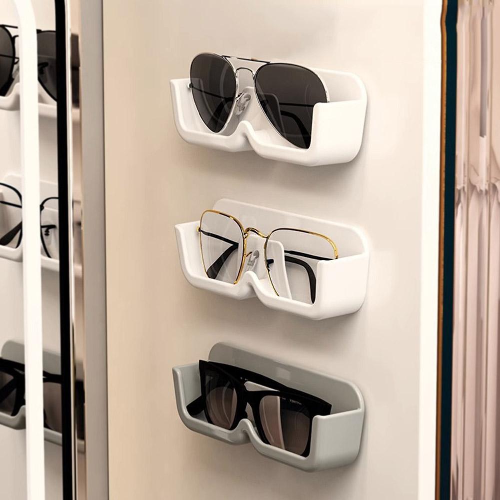 Glasses Wall Hanging Stand Holder Eyewear Storage Display Case Shelving Adhesive Sunglasses Wall Display Organizer Rack